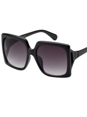 Thick Acetate Frame Square Sunglasses (P7197AP) Black